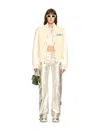Off-white White Rose Valley Varsity Jacket In Neutrals