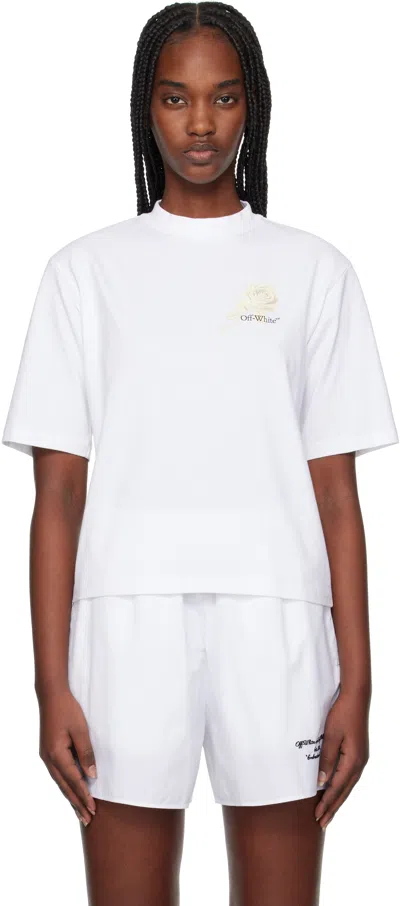 Off-white White Roses Arrows Boxy T-shirt In White Black