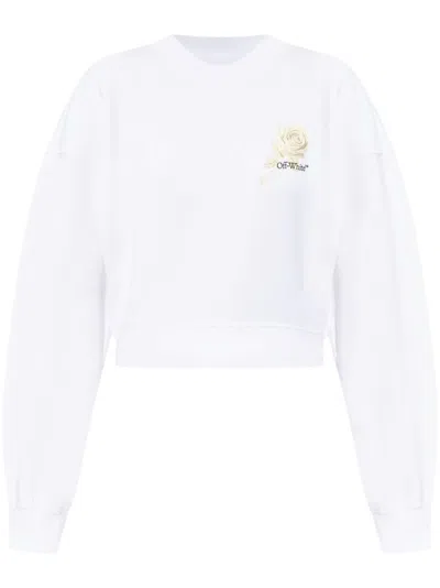 OFF-WHITE WHITE ROSES ARROWS SWEATSHIRT