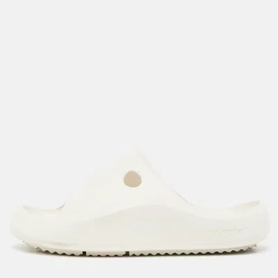 Pre-owned Off-white White Rubber Meteor Pool Slides Size 39