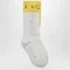 Off-white White Socks With Logo In Pink