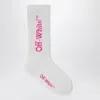 Off-white White Socks With Pink Logo In Multi