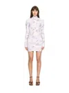 Off-white Light Blue High-neck Mini Dress With Print In Pink