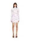 Off-white Light Blue High-neck Mini Dress With Print In Pink