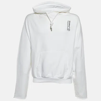 Pre-owned Off-white White Syringe Print Cotton Back Zip Detail Hoodie M