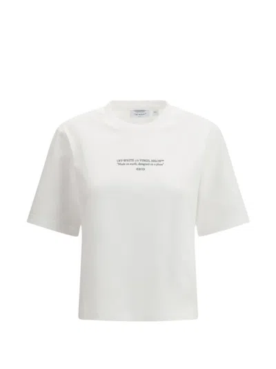 Off-white White T-shirt With Chest Graphic Off White In Neutral