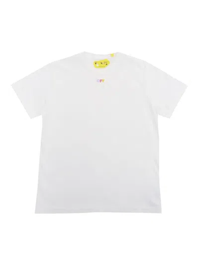 Off-white Kids' White T-shirt With Logo