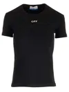 Off-white Ribbed T-shirt With Off Embroidery In Multi