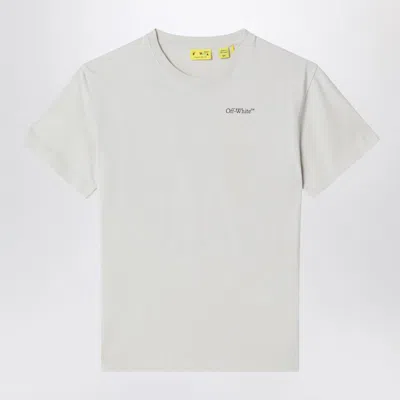Off-white Kids' White T-shirt With Logo Print In Gray