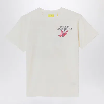 Off-white Kids' White T-shirt With Logo Print