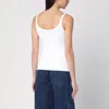 Off-white Cutout Ribbed Stretch-cotton Jersey Tank