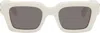 Off-white Arthur Rectangular Frame Sunglasses In White Dark Grey