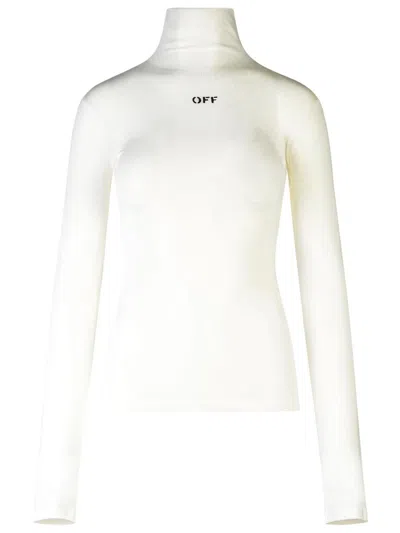 Off-white White Viscose Turtleneck Sweater