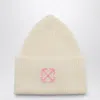 Off-white Arrow Embroidered Wool Beanie In White