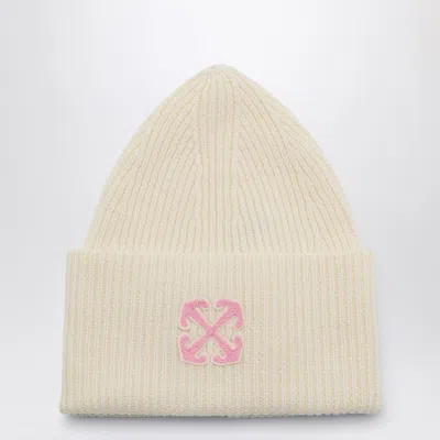 OFF-WHITE OFF-WHITE™ WHITE WOOL CAP WITH LOGO