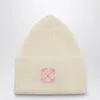Off-white Arrow Embroidered Wool Beanie In White