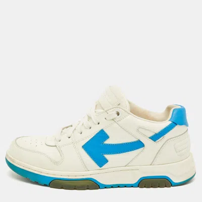 Pre-owned Off-white White/blue Leather Out Of Office Sneakers Size 41