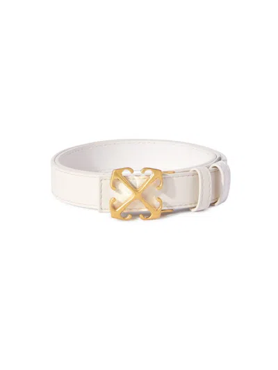 OFF-WHITE WHITE/GOLD ARROW BELT 25