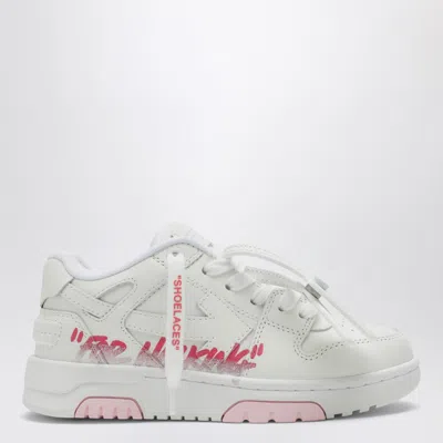 Off-white Kids' White/pink Out Of Office Sneakers With For Walking Print