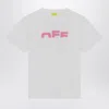 Off-white White/pink The Type Logo T-shirt In White