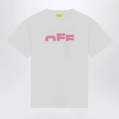 Off-white Kids' White/pink The Type Logo T-shirt