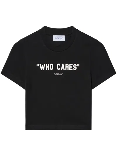 Off-white Who Cares 90s T-shirt In Black