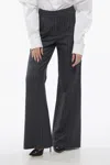 Off-white Wide-fit Forged Iron Pinstriped Pants In Grey