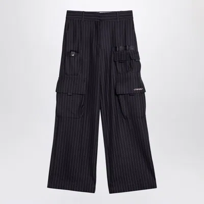 Off-white Wide Grey Pinstripe Cargo Trousers
