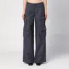 OFF-WHITE WIDE GREY PINSTRIPE CARGO TROUSERS