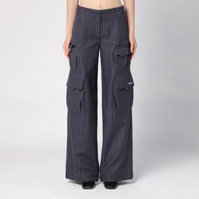 OFF-WHITE OFF-WHITE™ WIDE GREY PINSTRIPE CARGO TROUSERS