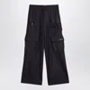 Off-white Wide Grey Pinstripe Cargo Trousers In Blue