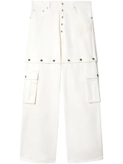 Off-white Detachable Wide-leg Jeans In White