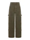 Off-white Relaxed Carpenter Style Trousers In Green