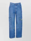 Off-white Wide Leg Cargo Denim Trousers