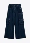 Off-white Wide-leg Cargo Pants In Blue