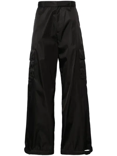Off-white Wide-leg Cargo Trousers In Black