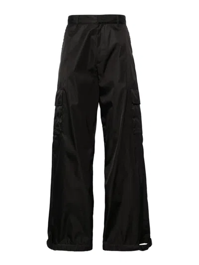 Off-white Wide-leg Cargo Trousers In Black