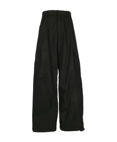 Off-white Wide-leg Cargo Trousers In Black