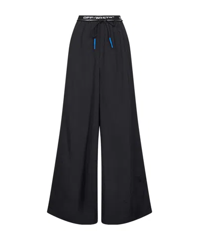 Off-white Black Nylon Logoband Ny Activewear Trousers