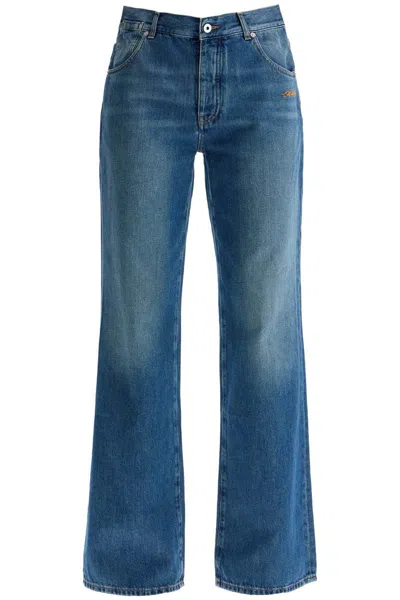 Off-white Wide Leg Jeans In Blue