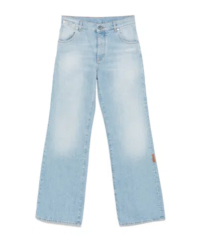 Off-white Wide-leg Jeans In Light Blue