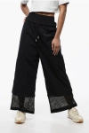 Off-white Wide Leg Nylon Crispy Pants With Removable Cuffs