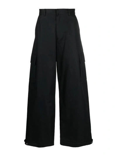 Off-white Wide-leg Trousers In Black