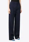 Off-white Pant Wool Blend Back Pocket In Blue