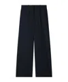 Off-white Wide-leg Wool Trousers In Black