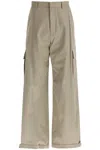 OFF-WHITE WIDE-LEGGED CARGO PANTS WITH AMPLE LEG