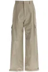 OFF-WHITE WIDE-LEGGED CARGO PANTS WITH AMPLE LEG