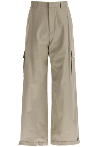 OFF-WHITE WIDE-LEGGED CARGO PANTS WITH AMPLE LEG