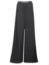 Off-white Logoband Nylon Trousers In Black