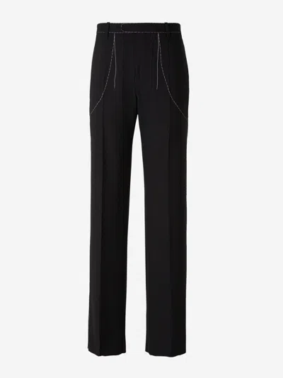 Off-white Wide Tailored Trousers In Black